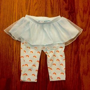 Light blue tutu attached rainbow pants